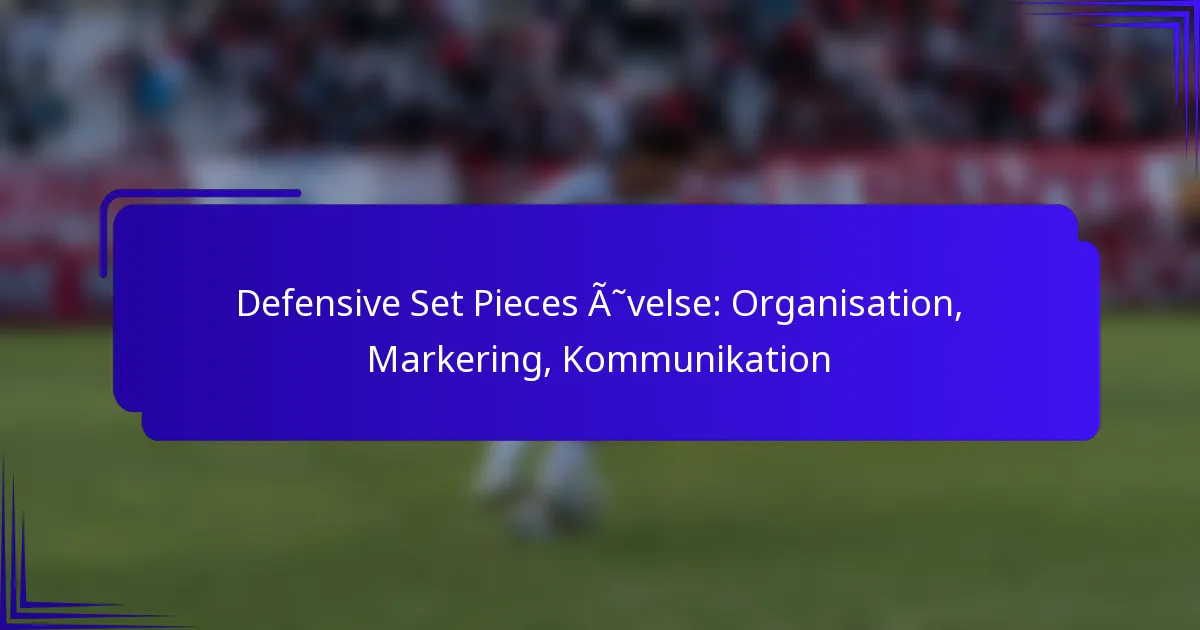 Defensive Set Pieces Øvelse: Organisation, Markering, Kommunikation