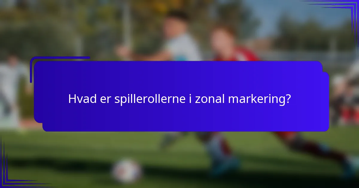 Hvad er spillerollerne i zonal markering?