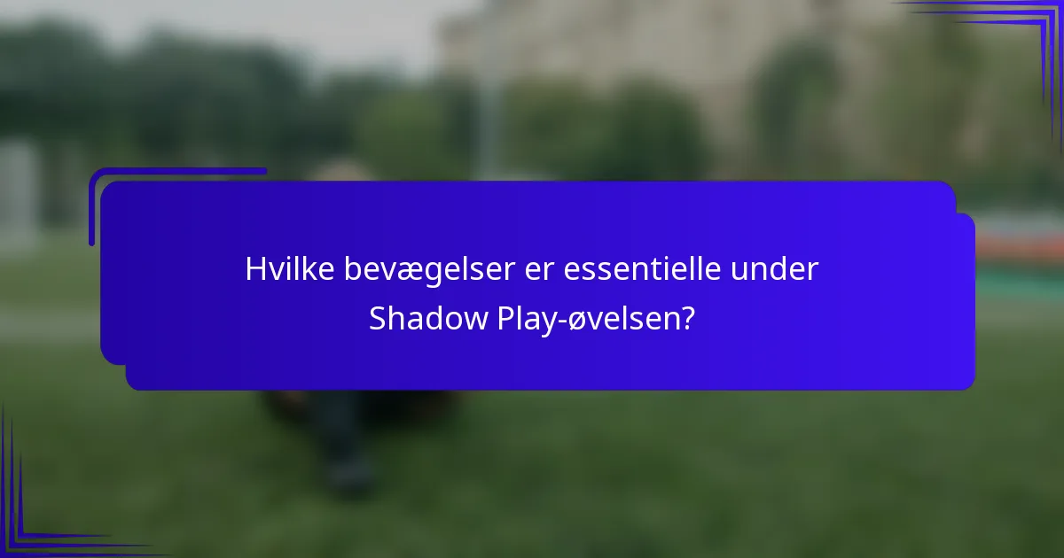 Hvilke bevægelser er essentielle under Shadow Play-øvelsen?