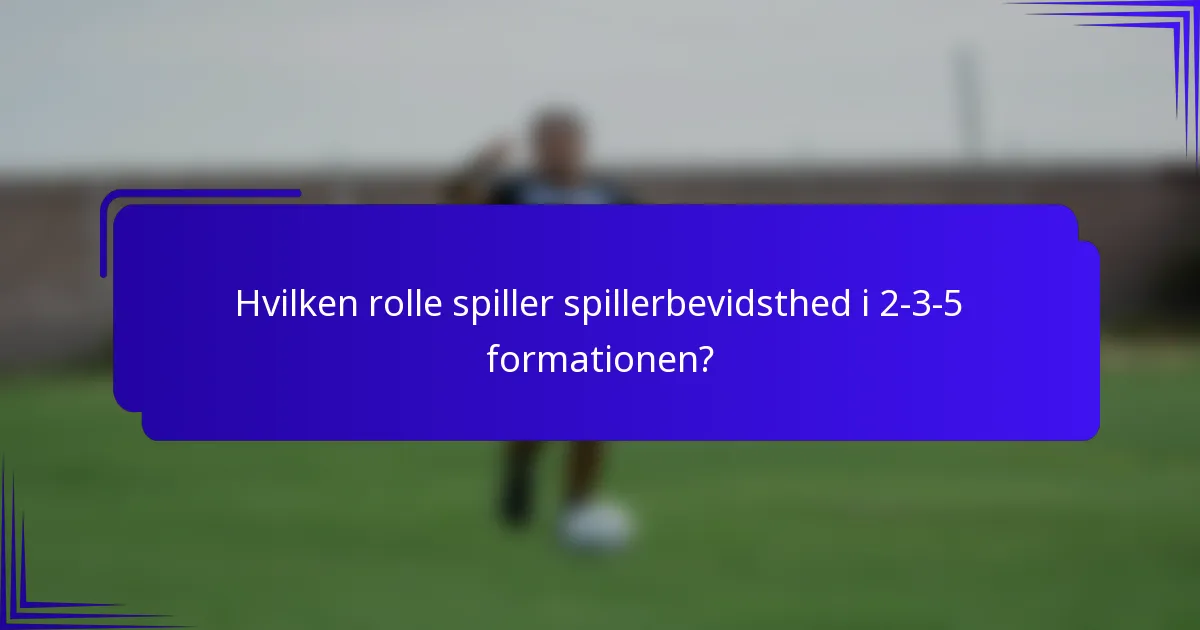 Hvilken rolle spiller spillerbevidsthed i 2-3-5 formationen?